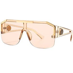 AIEYEZO Oversized Square Sunglasses in Clear Brown