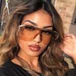 AIEYEZO Oversized Square Sunglasses in Clear Brown