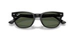 Ray-Ban Women's Black Frame Sunglasses with Green Lenses