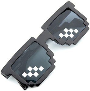 Thug Life Retro Black Pixelated Sunglasses