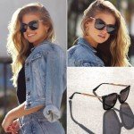 Chic Oversized Square Metal Frame Sunglasses