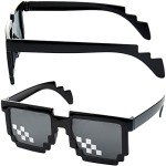 Thug Life Retro Black Pixelated Sunglasses