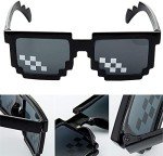Thug Life Retro Black Pixelated Sunglasses