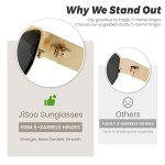 JiSoo Gold Vintage Oval Polarized Sunglasses for Women
