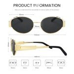 JiSoo Gold Vintage Oval Polarized Sunglasses for Women