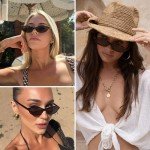 ViewJoy Cat Eye Sunglasses for Women - 2 Pack