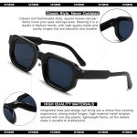 Trendy 90s Retro Rectangle Sunglasses - Black/Grey