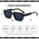 Trendy 90s Retro Rectangle Sunglasses - Black/Grey