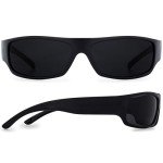 GrinderPUNCH Men's Matte Black Wrap Around Sunglasses