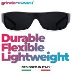 GrinderPUNCH Men's Matte Black Wrap Around Sunglasses