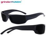 GrinderPUNCH Men's Matte Black Wrap Around Sunglasses