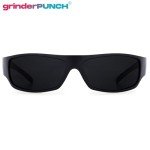 GrinderPUNCH Men's Matte Black Wrap Around Sunglasses