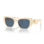 Tory Burch Ivory/Dark Blue Rectangular Sunglasses + Kit