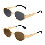 Retro Oval Designer Sunglasses - UV400 Protection