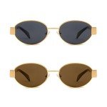 Retro Oval Designer Sunglasses - UV400 Protection