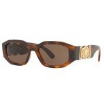 Versace Havana Frame Sunglasses with Dark Brown Lenses