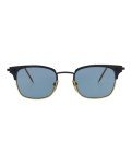 Thom Browne Navy Blue Gold Sunglasses with Blue Lens