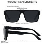 LYZOIT Oversized Polarized Square Sunglasses - Matte Black