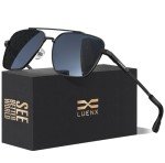 Stylish Polarized Aviator Sunglasses with Black Frame