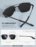 Stylish Polarized Aviator Sunglasses with Black Frame