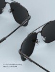 Stylish Polarized Aviator Sunglasses with Black Frame