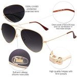 SOJOS Classic Polarized Aviator Sunglasses - Gold/Grey