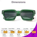 VISOONE UV400 Rectangle Y2K Sunglasses for All