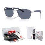 Ray-Ban RB3701 Dark Grey Rectangle Sunglasses + Kit
