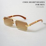 Gleyemor Men's Rimless Rectangle Fashion Sunglasses