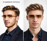 Gleyemor Men's Rimless Rectangle Fashion Sunglasses