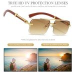 Gleyemor Men's Rimless Rectangle Fashion Sunglasses