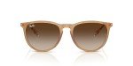 Ray-Ban Erika Round Sunglasses, Rubber Beige/Brown