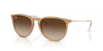 Ray-Ban Erika Round Sunglasses, Rubber Beige/Brown