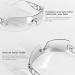 SENMARIES Rimless Y2K Rectangle Vintage Sunglasses