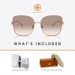 Tory Burch Rose Gold Cateye Sunglasses + Eyewear Kit