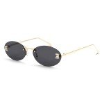 Chic Retro Oval Gold Metal Sunglasses