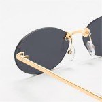 Chic Retro Oval Gold Metal Sunglasses