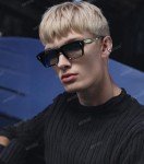 AIEYEZO Retro Rectangle Designer Sunglasses (Black/Grey)