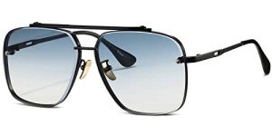Oversized Square Gradient Aviator Sunglasses for All