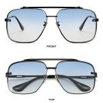 Oversized Square Gradient Aviator Sunglasses for All