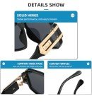 Junsika Retro Oversized Vintage Square Sunglasses