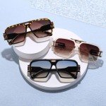 Junsika Retro Oversized Vintage Square Sunglasses