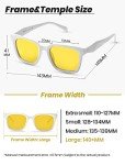 Veda Tinda Rectangle Yellow Tinted Polarized Sunglasses