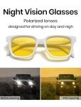 Veda Tinda Rectangle Yellow Tinted Polarized Sunglasses