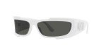 Versace Men's White Frame Sunglasses, Dark Grey Lenses