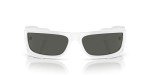 Versace Men's White Frame Sunglasses, Dark Grey Lenses