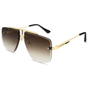 Trendy Rimless Oversized Square Sunglasses for Men