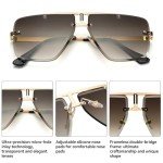 Trendy Rimless Oversized Square Sunglasses for Men