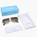 Trendy Rimless Oversized Square Sunglasses for Men
