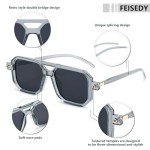FEISEDY Retro Square Aviator Sunglasses for Everyone